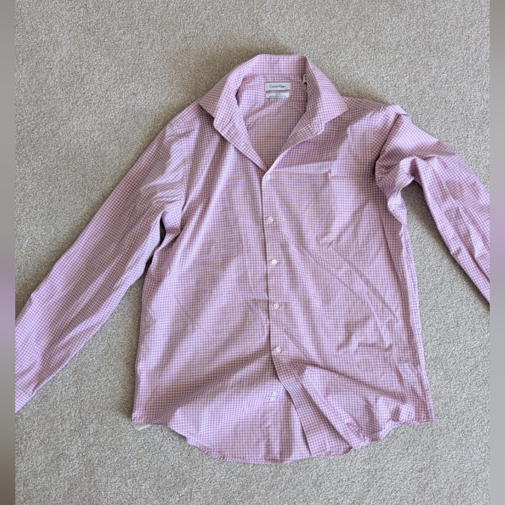 Calvin Klein Pink Gingham Button Down Shirt